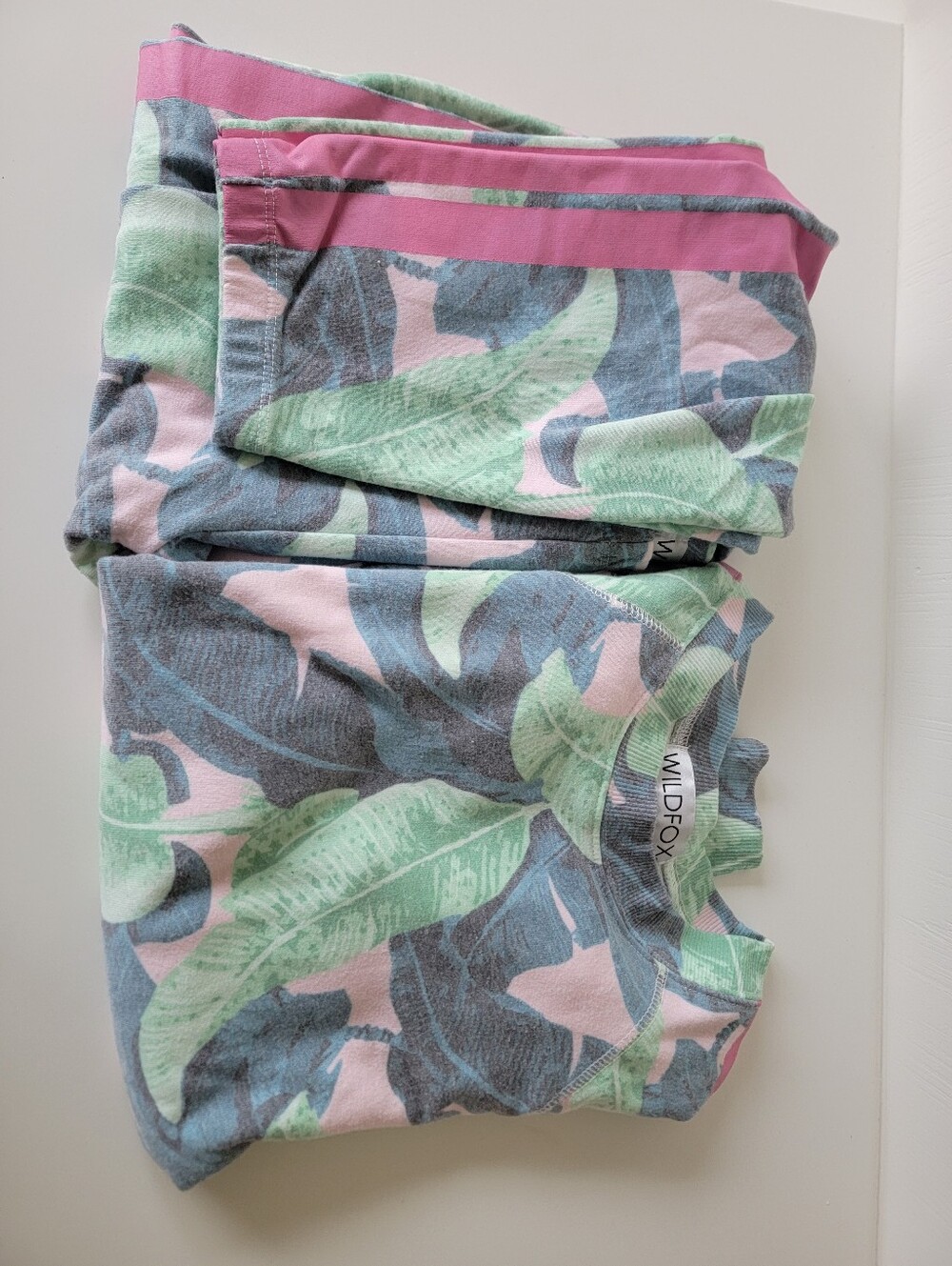Wildfox Pastel Tropical Sweatshirt and Sweaypant Swt — Mint, Pink & Gray
